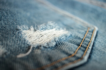 Jeans background, denim with seam of fashion design