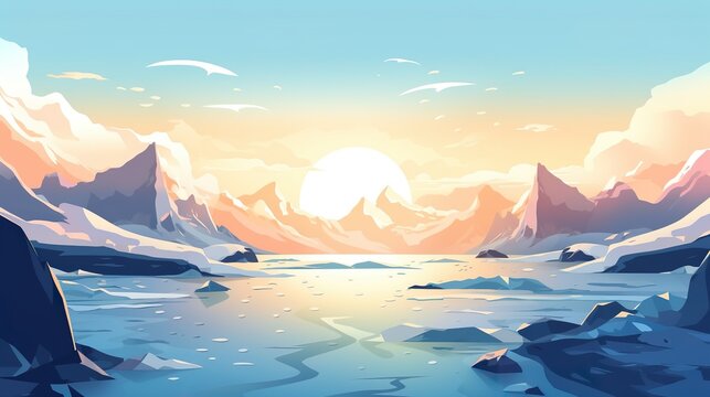 Abstract background glaciers. A mesmerizing  illustration set against an abstract background in a banner design, showcasing the majestic beauty of glaciers in stunning detail. Generative AI.