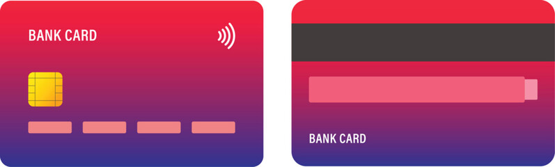Front and back side of credit card payment