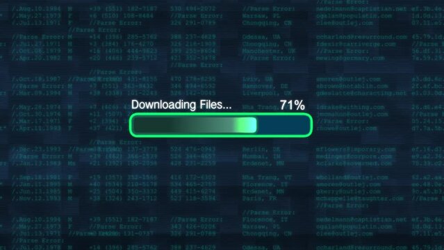 Downloading files status bar, games download progress bar animation