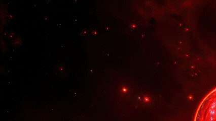 Red Space Galaxy Digital Art | AI Generated