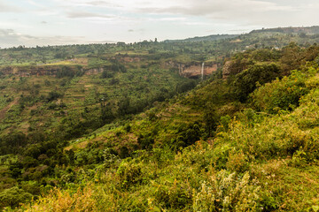 Rural landscape and Sipi falls, Uganda