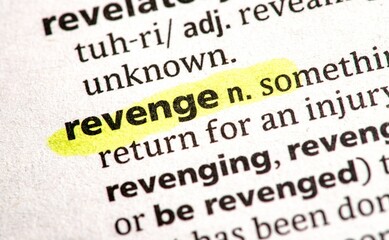 close up photo of the word revenge