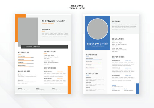 Modern elegant creative resume design template