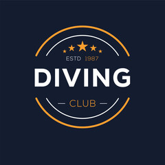 Fototapeta premium Creative (Diving) Club design, vector illustration.