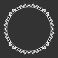 Round frame on a dark background. Vector illustration	