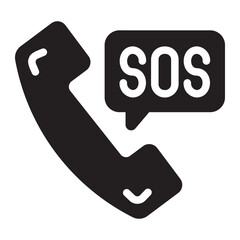 emergency call glyph icon