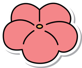 ステッカー風の料理食べ物単品アイコン　和菓子　花
