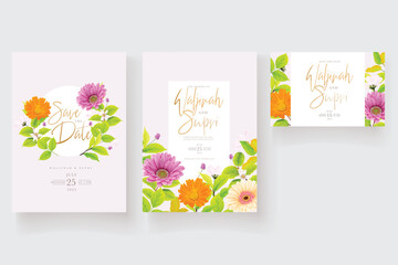 Floral wedding invitation template design