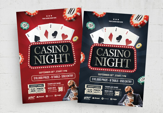 Casino Poker Night Vegas Flyer Poster Template Layout