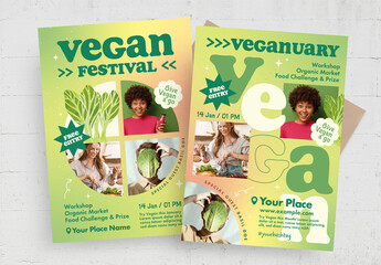 Vegan Vegetarian Flyer Poster Template Layout