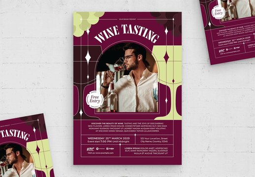 Wine Bar Wine Tasting Flyer Poster Layout