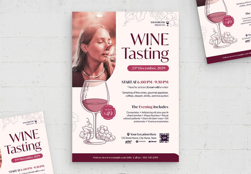 Wine Tasting Flyer Poster Layout