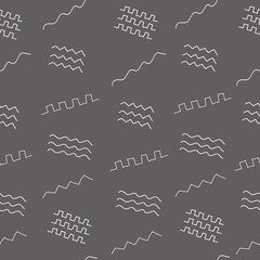Seamless pattern with hand drawing outline shape elements