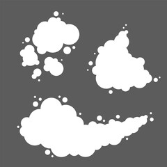 White fog or smoke cloud. Smoking, smog, dust. Speaking