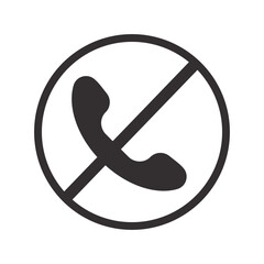 No phone calls black icon isolated.