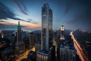 city skyline generative AI technology
