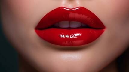 Obraz premium red woman lips