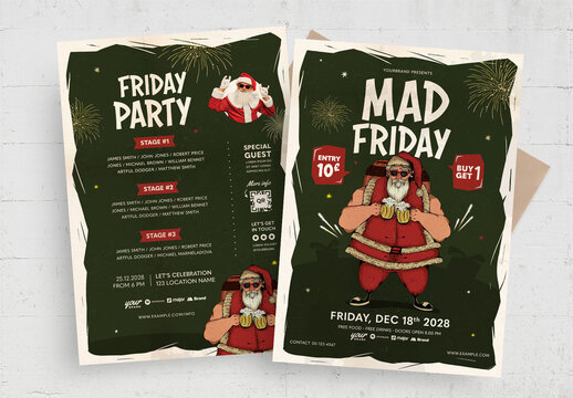 Christmas Mad Friday Flyer Template