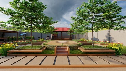 Beautiful urban garden landscape design