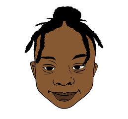 Cute black girl with messy short braids vector image