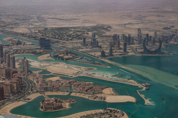 Aerial view of northern Doha, Qatar