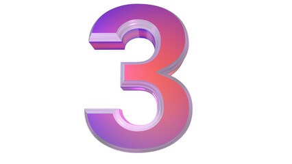 Fototapeta premium 3d number 0 to 9 