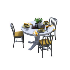 table isolated on transparent background, 3D illustration, cg render