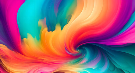 Vibrant Colorful Abstract Art Background with Flowing Swirls