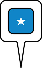 Somalia flag Map pointer icon, square design.