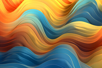 abstract colorful waves, ai generated