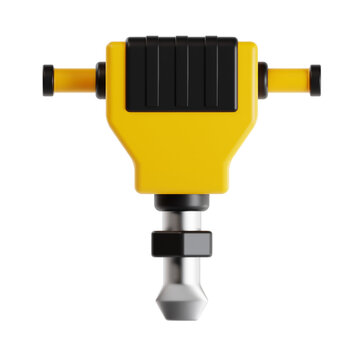 jackhammer 3d render icon illustration, transparent background, construction tool