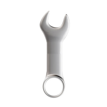 wrench 3d render icon illustration, transparent background, construction tool