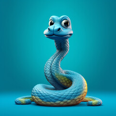 Fototapeta premium A Photo of 3d snake Created with Generative Ai technology 