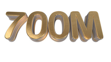 gold 3d number 700M