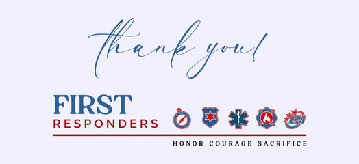 National First Responders Day Holiday concept. Template for background, banner, card, poster, t-shirt with text inscription