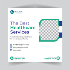 Healthcare marketing social media post template square banners or healthcare flyer 