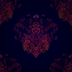 Seamless pattern with interesting doodles on colorfil background. Vector illustration. Wallpaper.