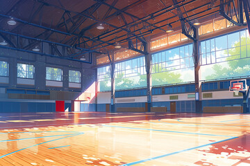 繊細で芸術的な学校や学園系背景のイラスト(AI generated image)