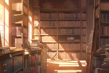 繊細で芸術的な学校や学園系背景のイラスト(AI generated image)