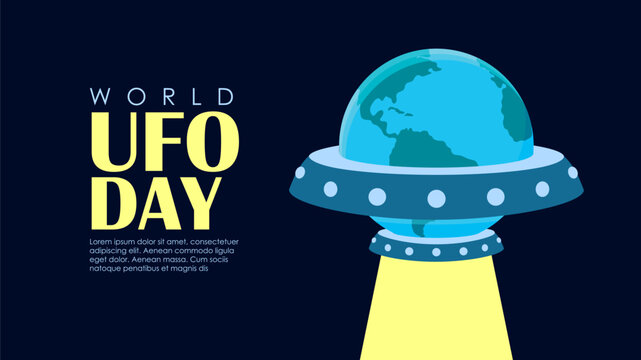 world ufo day banner template