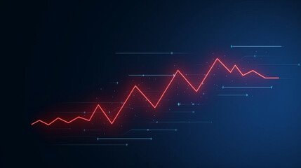 illustration Business success and growth concept.Stock market business graph chart on digital screen.Forex market, Gold market. Generative AI.