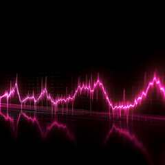Fototapeta premium Electrocardiogram of the heart on a dark background. Generative AI.