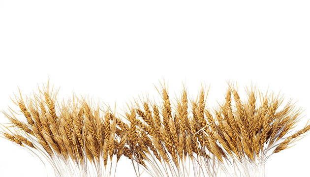 3D Rendering of Isolated Wheat Border on White Background Nature, Harvest, and Farming Concept, agricultural concept, organic farming, rural, countryside, farming industry, wheat field, agricultural 