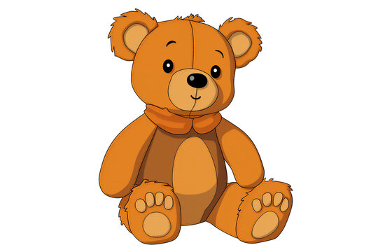 Cartoon teddy bear,  png file cut out and isolated on a transparent background, computer Generative AI stock illustration image