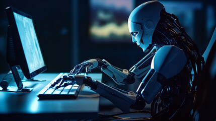 robot engaged in an online conversation
