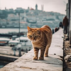 The Yellow Cats of Istanbul Perched atop the Grand Valide Khan
