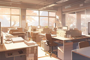 繊細で芸術的な学校や学園系背景のイラスト(AI generated image)