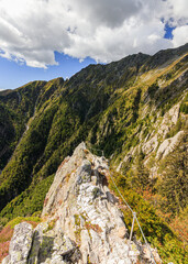 Fototapeta premium Via Ferrata, Mornera Sasso Torrasco alps alpine, hiking, climbing