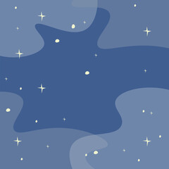 Abstract Cosmic Cartoon Background Magic Blue Stars Vector Design